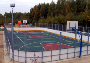 Освещение универсальной спортивной площадки для хоккея баскетбола и минифутбола