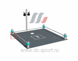 Стойка с гирями для выполнения испытания Рывок гири 16 кг с организованной зоной безопасности