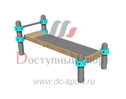 Горизонтальная гимнастическая скамья с фиксацией ступней для выполнения испытания Поднимание туловища