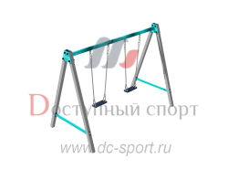Качели детские уличные металлические двойные