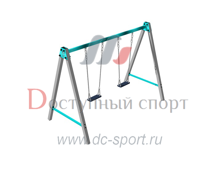 Качели детские уличные металлические двойные