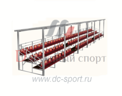 Трибуна для спортивной площадки 100 мест три ряда с навесом
